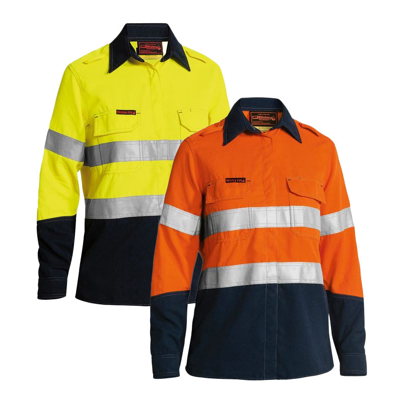 BL8098T BISLEY TECASAFE LONG SLEEVE LADIES SHIRT TAPED