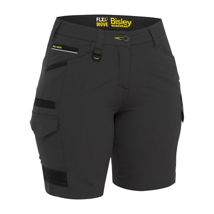BSHL1332 BISLEY WOMEN’S FLX & MOVE 4-WAY STRETCH ZIP CARGO SHORT