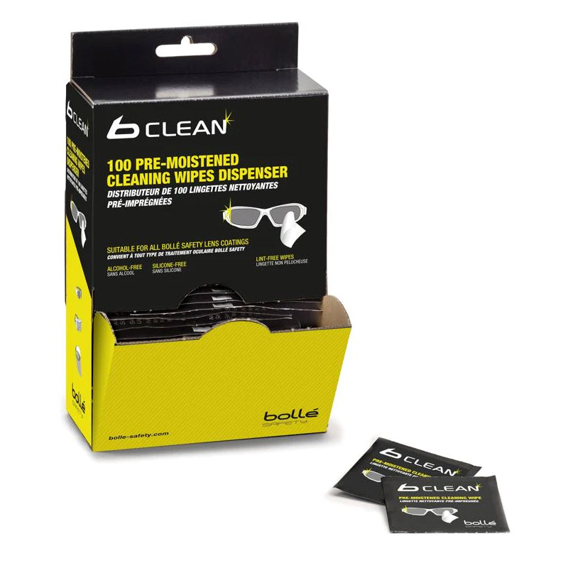 PACW100 BOLLE B-CLEAN B100 DISPENSER WITH 100 LENS WIPES