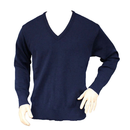 V24-L V NECK JUMPER 100% S/WASH WOOL (SIZE 26-28)