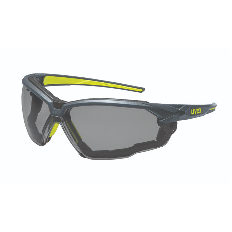 9181-284G UVEX SUXXEED GREY LENS SAFETY GLASSES WITH FOAM SEAL