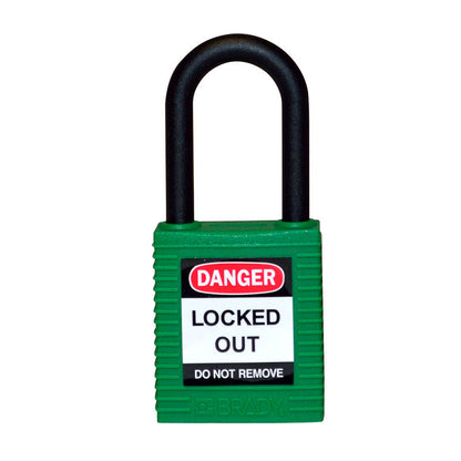 0406GRN GREEN NON CONDUCTIVE PADLOCK KEYED DIFFERENTLY EACH
