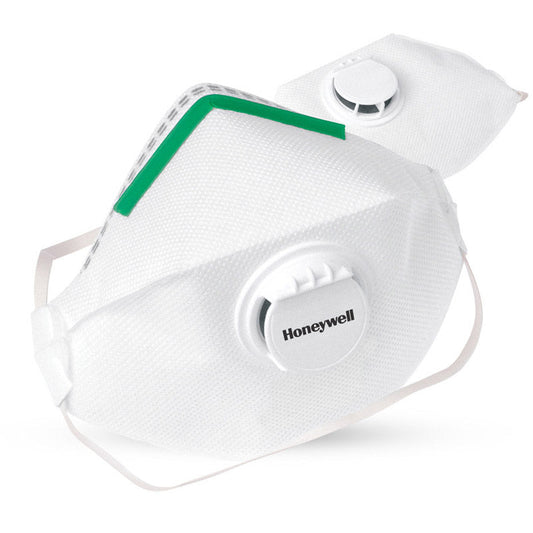 1007720 4211 HONEYWELL P2 VALVED DISPOSABLE MASK FLAT FOLD BX=10