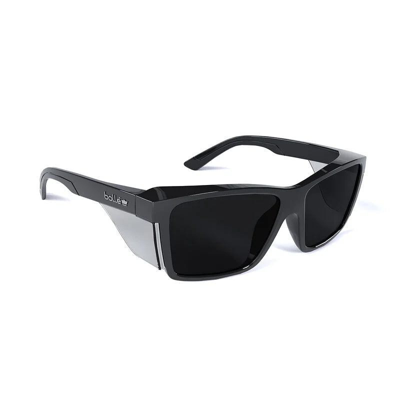 STK42N20A BOLLE STKS 420 SMOKE LENS SAFETY GLASSES PC PLATINUM ASAF BLACK GLOSS PC TEMPLES/FRAME