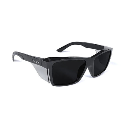 STK42N20A BOLLE STKS 420 SMOKE LENS SAFETY GLASSES PC PLATINUM ASAF BLACK GLOSS PC TEMPLES/FRAME