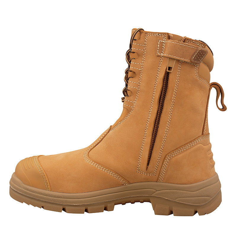 55-385 OLIVER 200mm LACE UP ZIP SIDED BOOT RUBBER OUTSOLE WATER RESISTANT