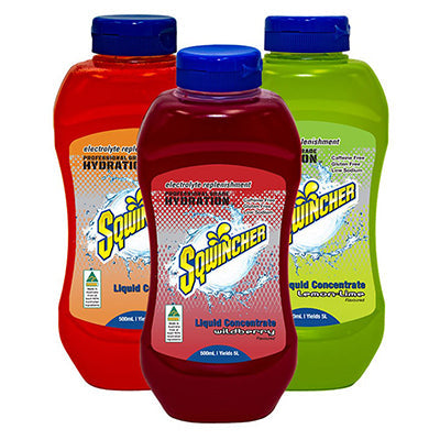 SQWINCHER 500ml CONC ASSORTED FLAVOURS – CARTON/12 BOTTLES