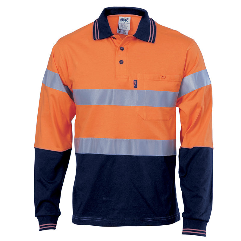 3916 DNC  L/S COTTON POLO TAPED POCKETS #