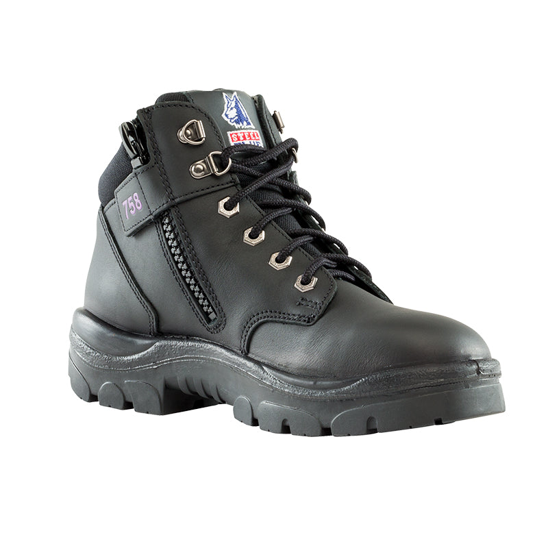 512758 STEEL BLUE PARKES ZIP LADIES BOOT LACE UP ANTI STATIC TPU OUTSOLE HEAT RESISTANT