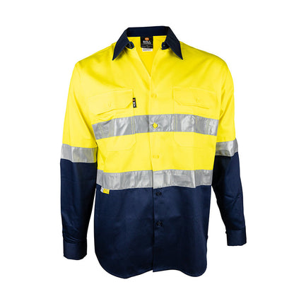 BT102 ARMOURWEAR L/S  DRILL SHIRT VENTED CW TAPE
