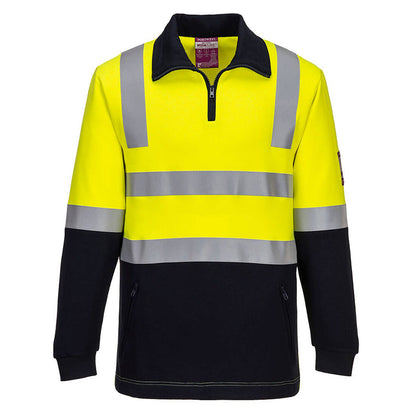 MF202 PORTWEST MODAFLAME FLAME RESISTANT HI-VIS BRUSHED TAPED FLEECE JUMPER