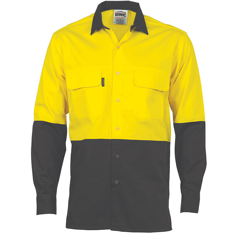 3938 DNC HI VIS 3 WAY COOL-BREEZE COTTON LONG SLEEVE SHIRT