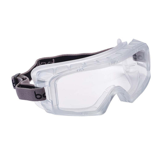 1687101 BOLLE COVERALL 3 CLEAR FULLY SEALED SAFETY GOGGLES