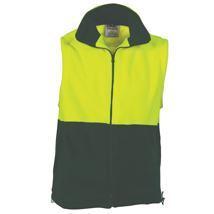 3828 2TONE HI VIZ FULLZIP POLAR FLEECE VEST