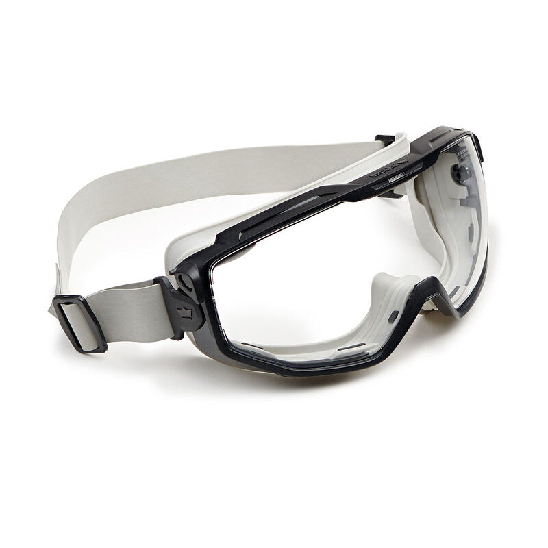 UNIVGN13W BOLLE UNIVERSAL PC CLEAR PLATINUM LENS TOP BOTTOM SEALED WITH NEOPRENE STRAP SAFETY GOGGLES