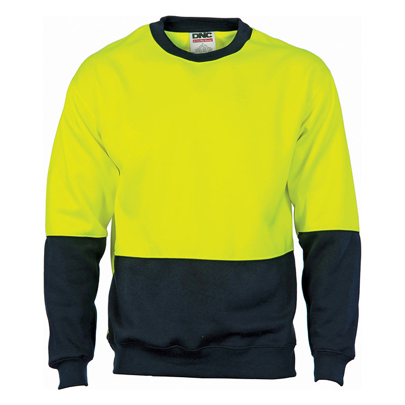 3821 DNC HI VIS 2 TONE FLEECY CREW NECK SWEAT SHIRT