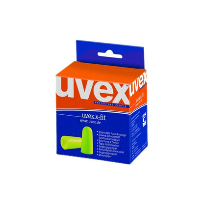XF-UC UVEX X-FIT LIME FOAM EARPLUGS UNCORDED 26dB CLASS 5 BX=200PRS