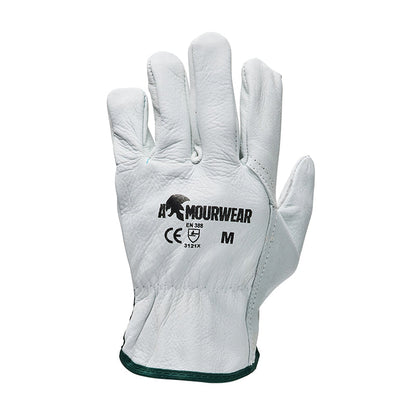 F12-1HM ARMOURWEAR RIGGERS GLOVE COW HIDE BEIGE MEDIUM       #