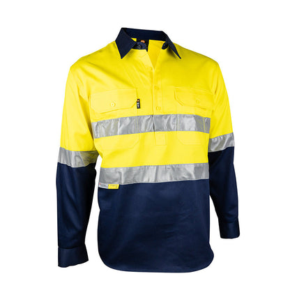 BT103 ARMOURWEAR CLOSED FRONT L/S DRILL SHIRT CW TAPE 190GSM