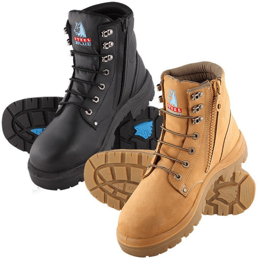 312152 STEEL BLUE ARGYLE ZIP SIDE BOOT