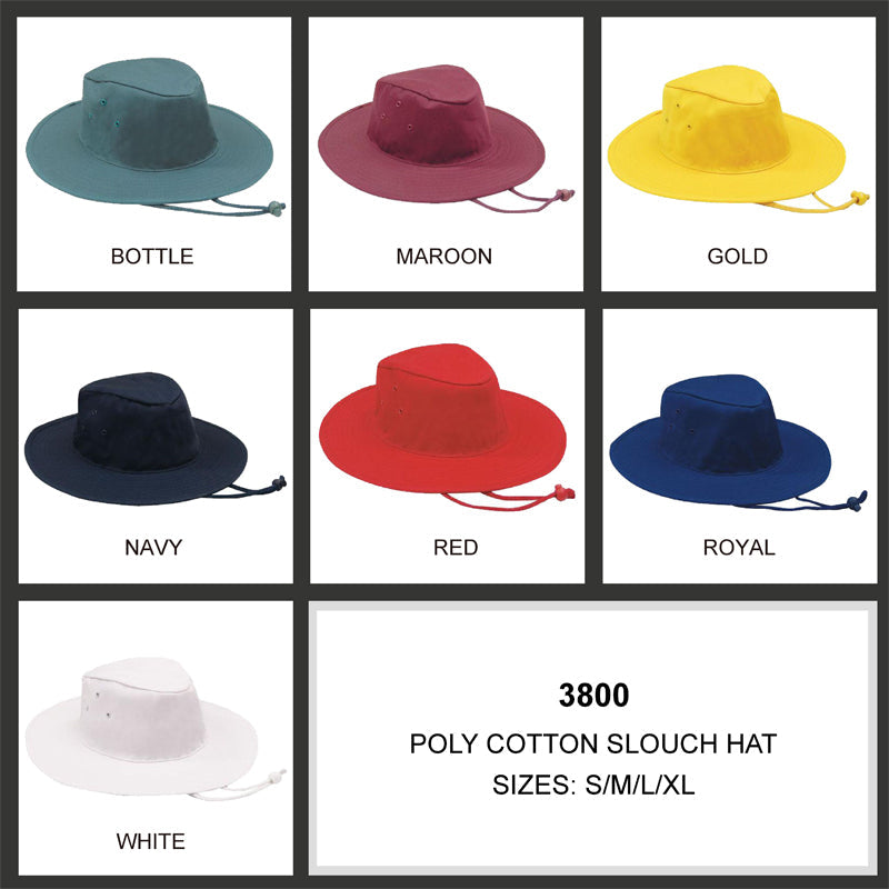 3800 WIDE BRIM SUN HAT POLY COTTON TOGGLE