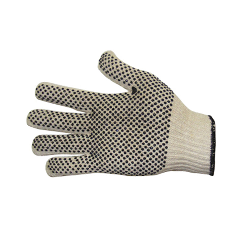 NY12-KP ARMOURWEAR WHITE COTTON POLKA DOT KNIT GLOVE MENS