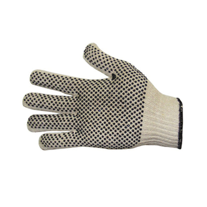 NY12-KP ARMOURWEAR WHITE COTTON POLKA DOT KNIT GLOVE MENS