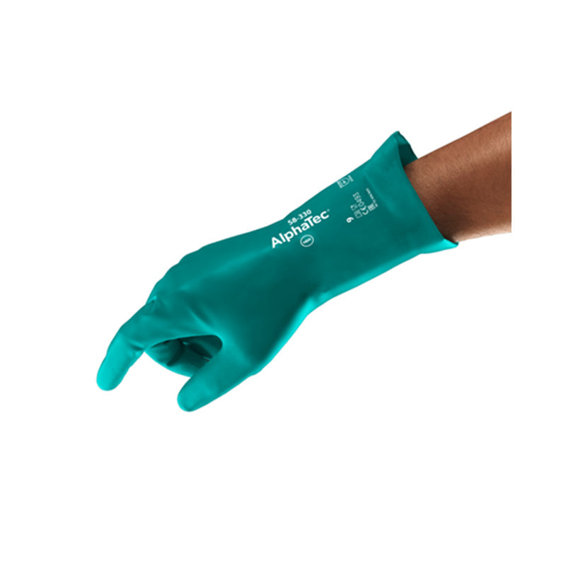 58-330 ALPHATEC AQUADRI FDA COMPLIANT NITRILE COATED GLOVE GAUNTLET STYLE