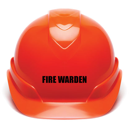 TA560R27:RD TA560 RED HARD HAT WITH FIRE WARDEN PRINTED ON FRONT