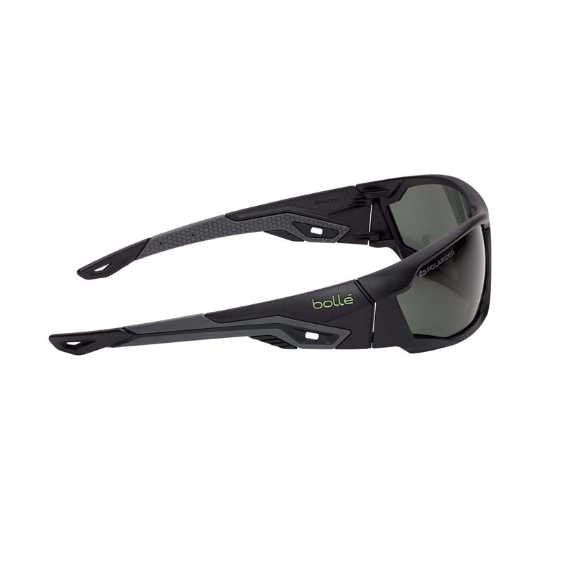 MERPOL BOLLE MERCURO GREY/BLACK TEMPLES GREY POLARISED LENS + SOFT POUCH SAFETY GLASSES
