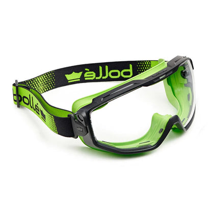 UNIVGN15W BOLLE UNIVERSAL PC CLEAR PLATINUM LENS TOP BOTTOM SEALED WITH FOAM SAFETY GOGGLES