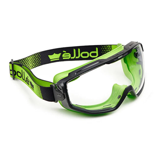 UNIVGN15W BOLLE UNIVERSAL PC CLEAR PLATINUM LENS TOP BOTTOM SEALED WITH FOAM SAFETY GOGGLES