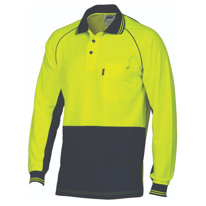 3720 2TONE COTTON BACKED L/S POLO SHIRT