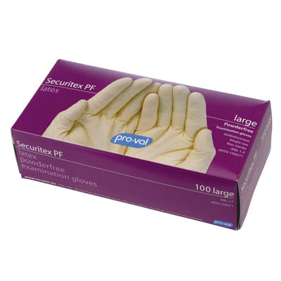 40080 RCR SECURITEX PF LATEX GLOVE POWDER FREE XSMALL BX=100