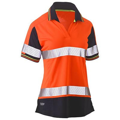 BKL1225T BISLEY LADIES HI-VIS S/S POLO + TAPE