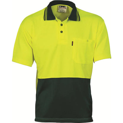 3811 DNC HI VIS 2 TONE COOL BREATHE SHORT SLEEVE POLO SHIRT
