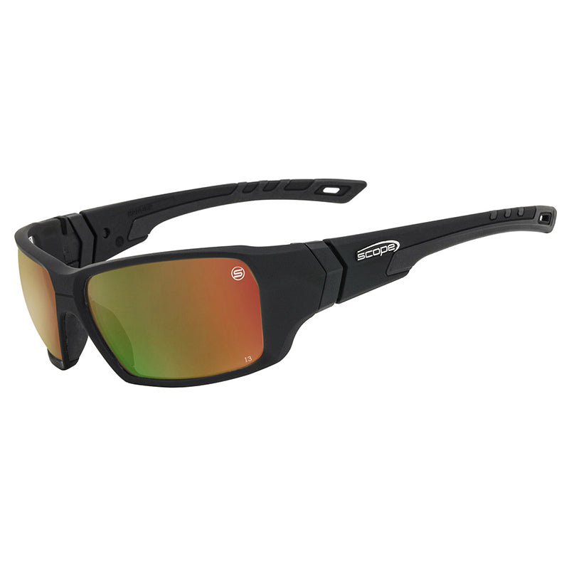 840RM SCOPE RANGER FROZEN BLACK FRAME RED MIRROR LENS SAFETY GLASSES