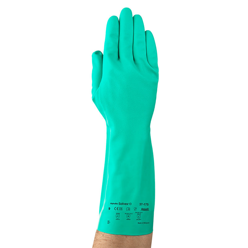 37-175 ALPHATEC SOLVEX GLOVE FLOCKED 33CM LONG #
