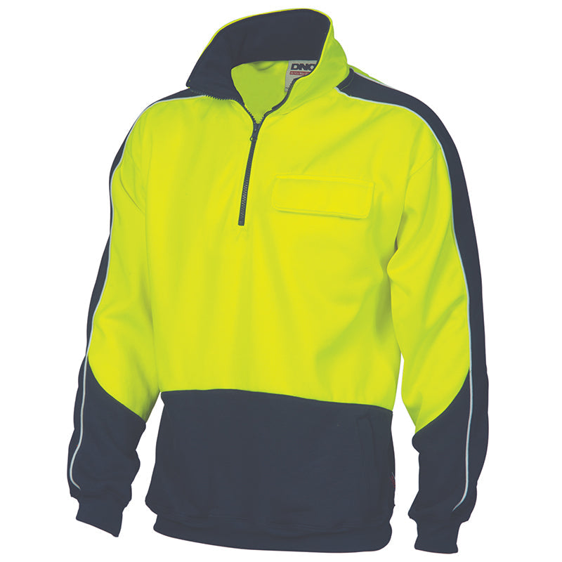 3823 HV 2TONE 1/ ZIP FLEECY WINDCHEATER