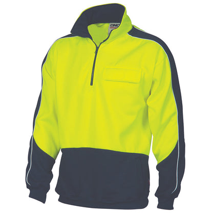 3823 HV 2TONE 1/ ZIP FLEECY WINDCHEATER