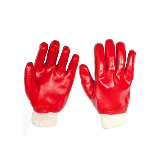 440000 250mm RED PVC FULL COAT KNIT WRIST SZ 10