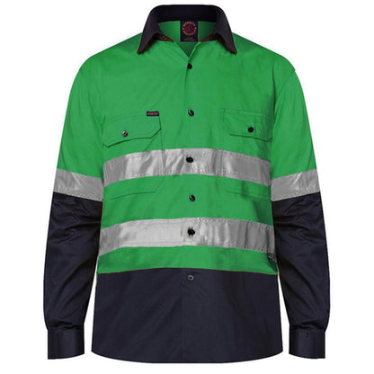 RM1050R RITEMATE OPEN FRONT LONG SLEEVE TAPED SHIRT 190GSM DRILL