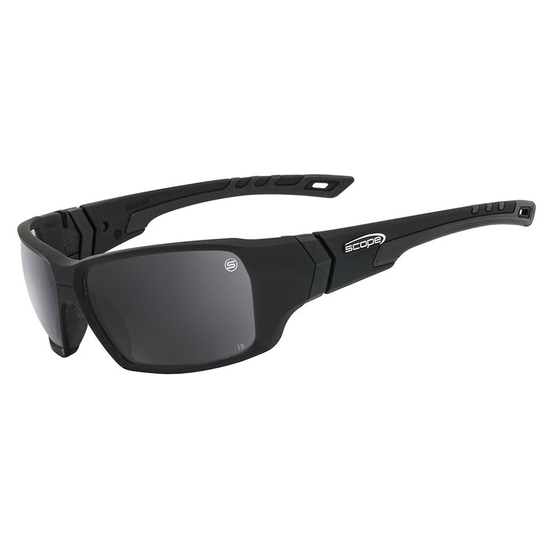 840S SCOPE RANGER FROZEN BLACK FRAME AF/AS SMOKE LENS SAFETY GLASSES