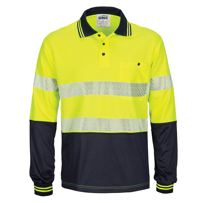 3513 SEGMENTED REF TAPE L/S POLO SHIRT