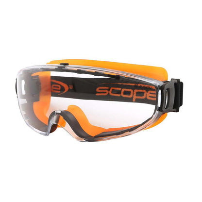 190C SCOPE VELOCITY XTREME CLEAR ANTI FOG ANTI SCRATCH LENS ORANGE BLACK FRAME SAFETY GOGGLES