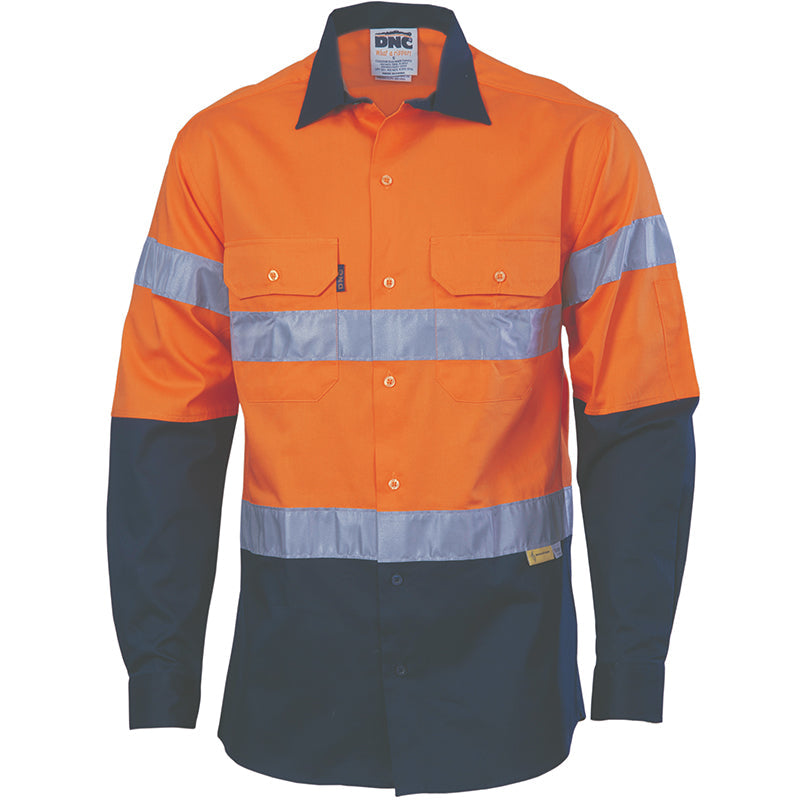 3886 COOL BREEZE COT DRL 2TONE HV L/S WITH REFTAPE