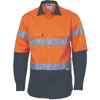 3886 COOL BREEZE COT DRL 2TONE HV L/S WITH REFTAPE