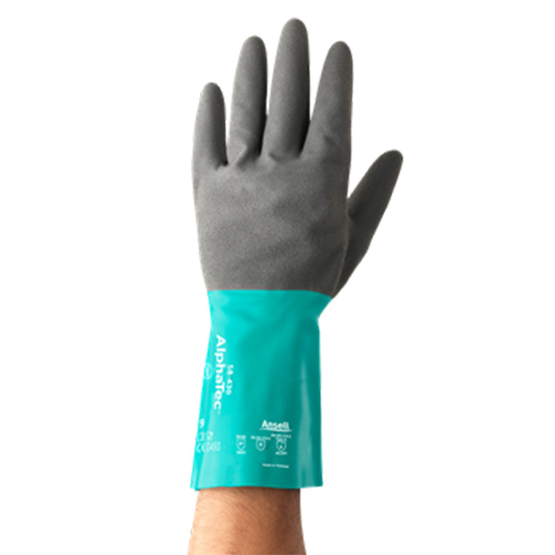 58-430 ALPHATEC MEDIUM DUTY CHEMICAL RES NITRILE COATED GLOVE