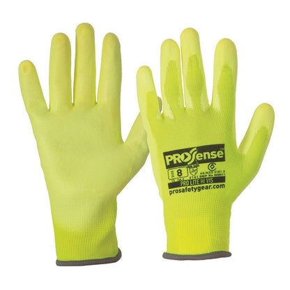 PUNY PROLITE HIVIS PU DIPPED GLOVE