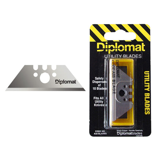 A33BLADES DIPLOMAT REPLACEMENT BLADES TO SUIT A33 SAFETY KNIFE PK/10